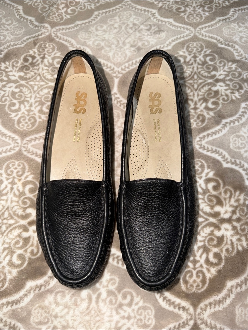 SAS Tripad comfort Black Leather Slip-On Shoes size 9 M Excellent!